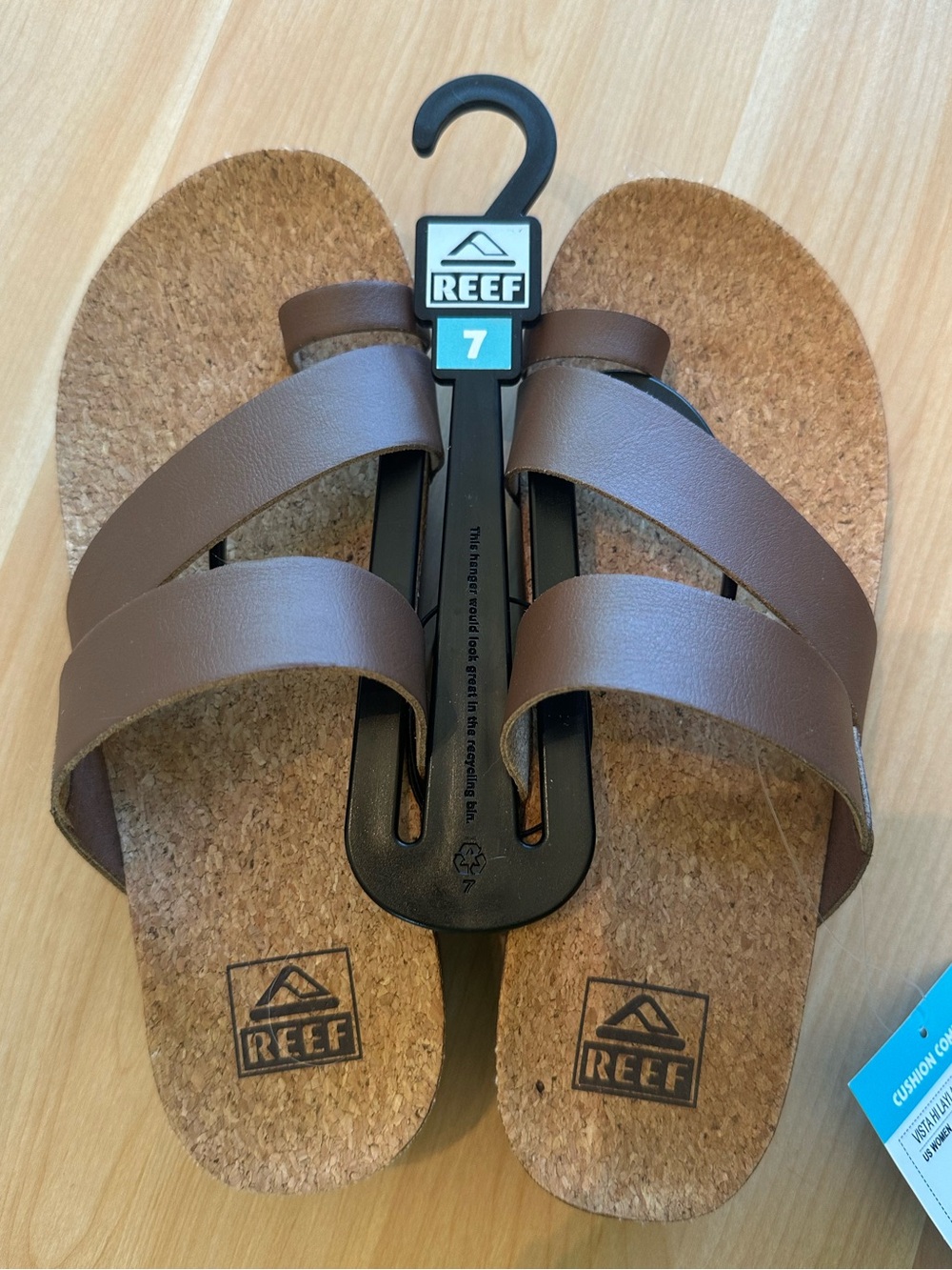 NWT REEF VISTA HI LAYLA Brown Cork Slide Sandals